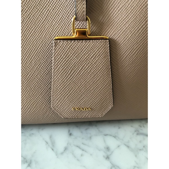 PRADA Saffiano Cuir Double  Bag in Cammeo - Picture 8 of 8